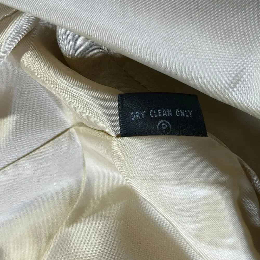 Lafayette 148 Blazer Jacket Womens 6 Gold Metallic One-Button Peak‎ Lapel Career